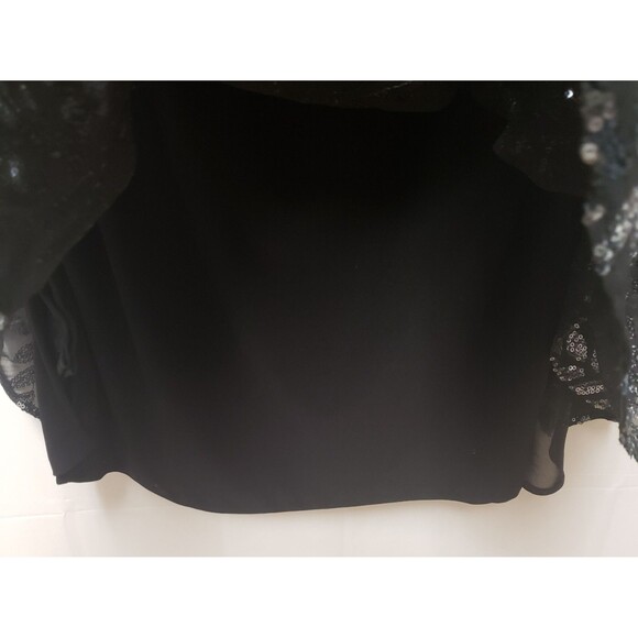 Xscape Black Sequin Formal Cape Dress Size 18W Fully Lined POE Party Cocktail - Picture 11 of 12